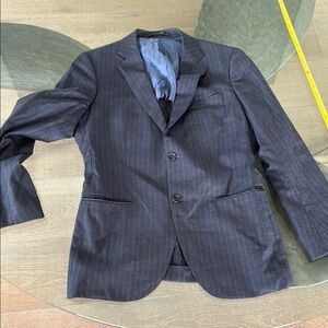 Men's Pinstripe Blazer - Black
